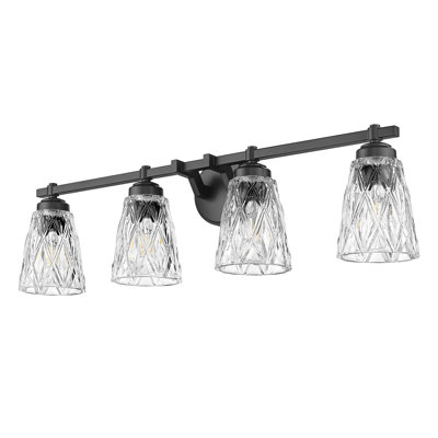 Meuble-lavabo 4 lumières noir mat Andree