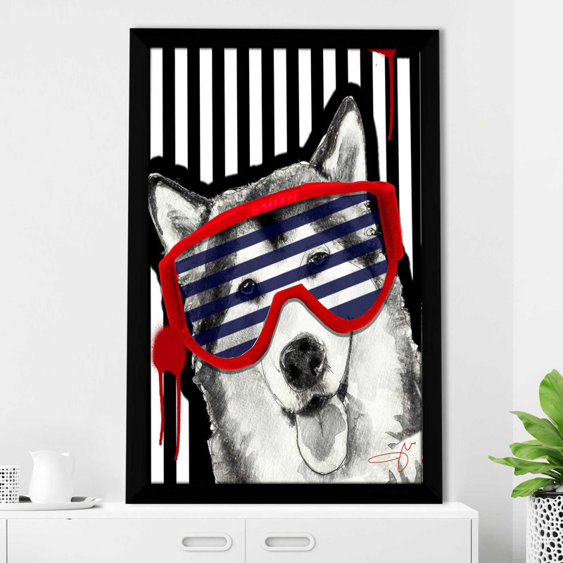Husky (vertical) par By Jodi - impression, Cadre noir, H 49,5 po x l 33,5 po x P 1 po