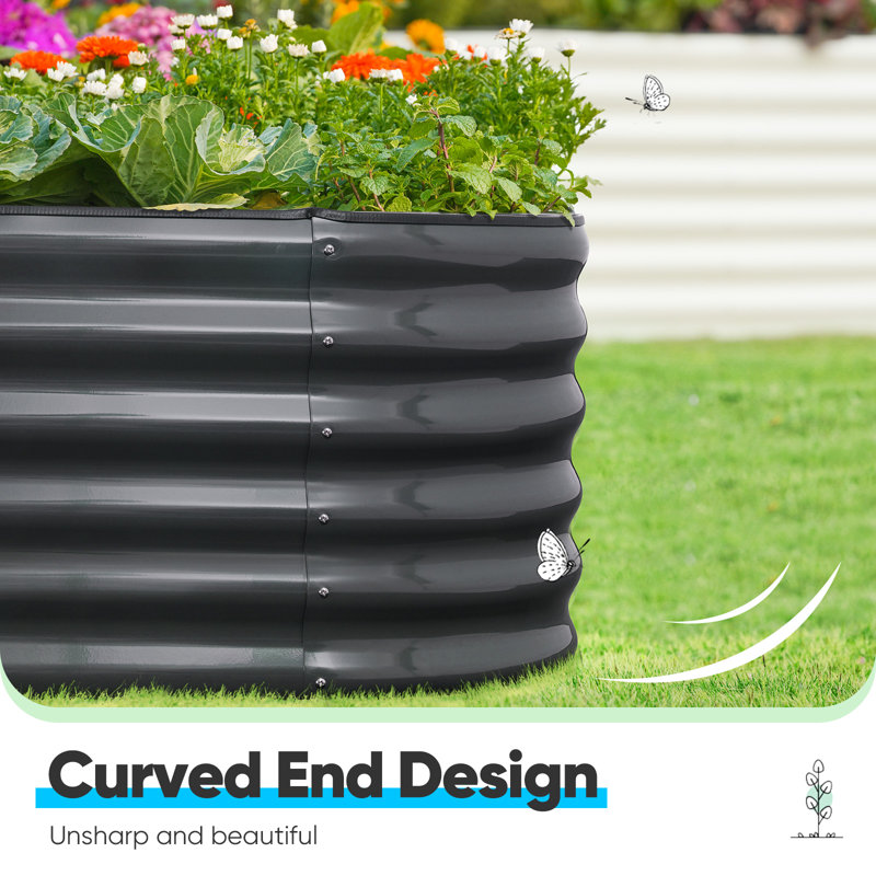 Metal Raised Garden Bed, 240x120x45cm