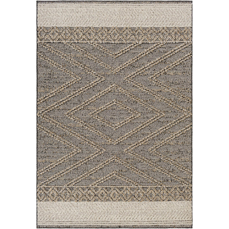 Japneet Issel Southwestern Black Indoor/Outdoor Area Rug