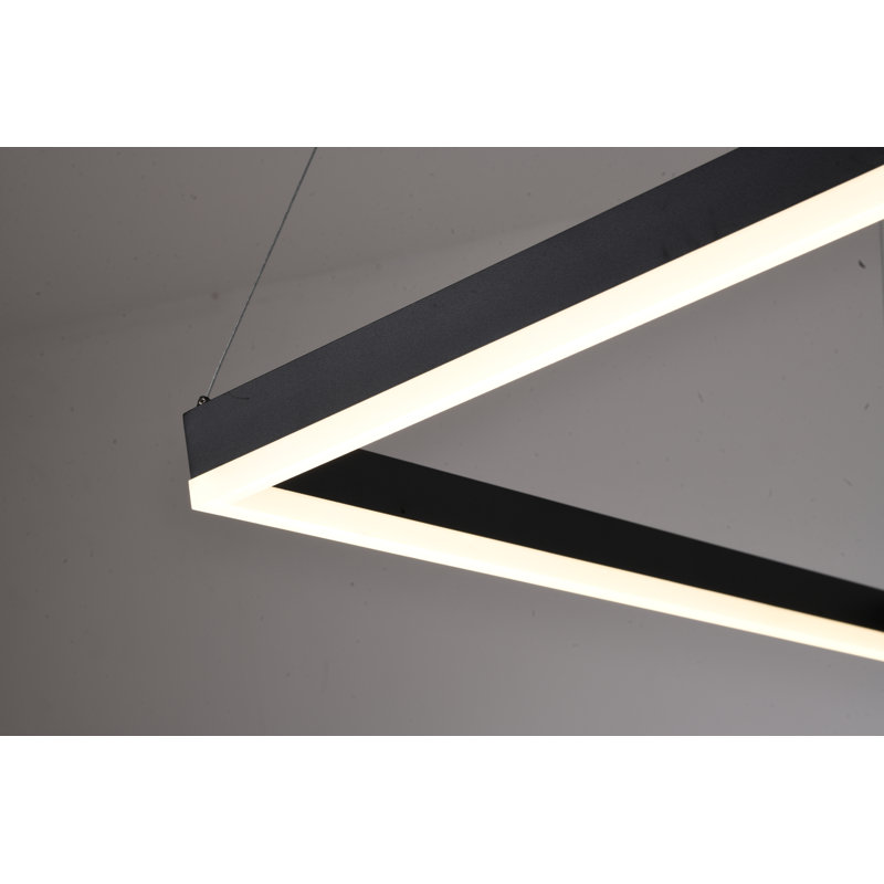 4-Light Matte Black Dimmable LED Chandelier With Acrylic Diffusers
