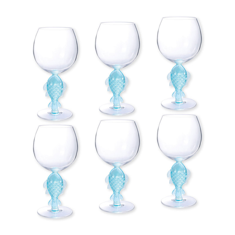 6-Piece Fish 18oz Wine Glass