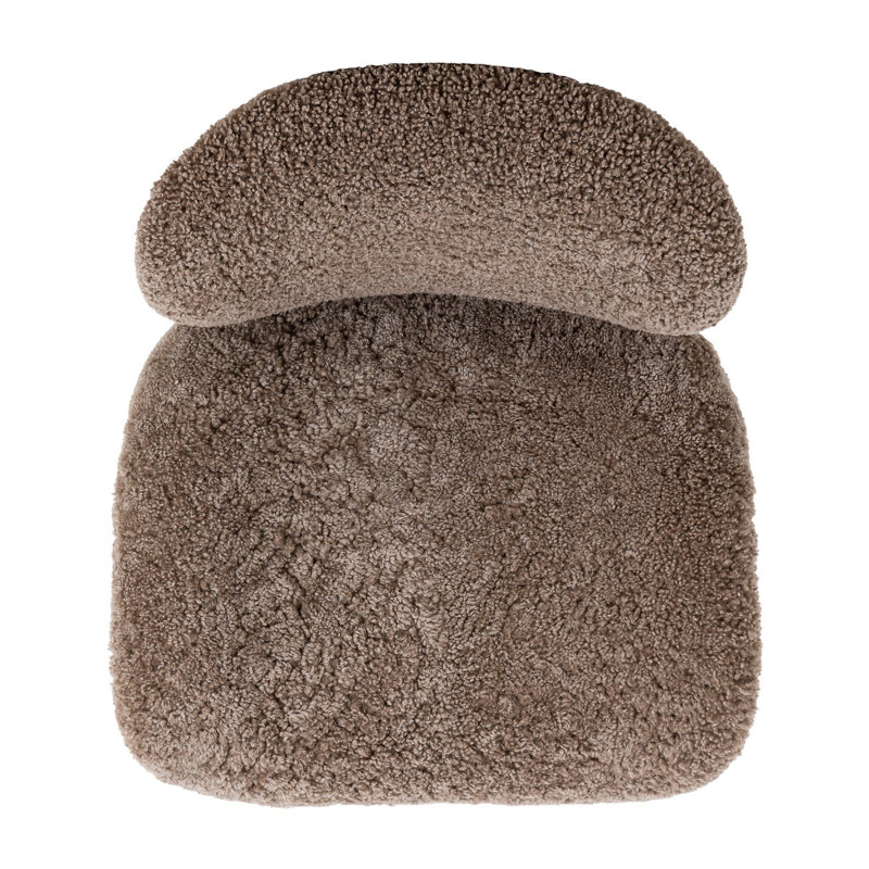Geira Syracuse Armless Accent Chair, Taupe Shearling, Vintage Ash