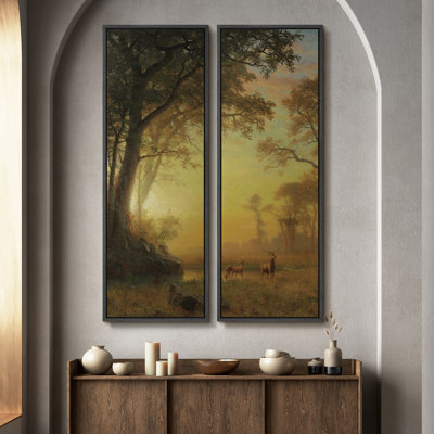 «Vintage Landscape Wall Art», ensemble de 2 toiles encadrées 20 x 60 pouces