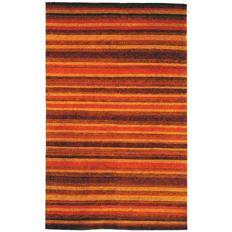 Tapis rayé en laine noué à la main Bernick, null