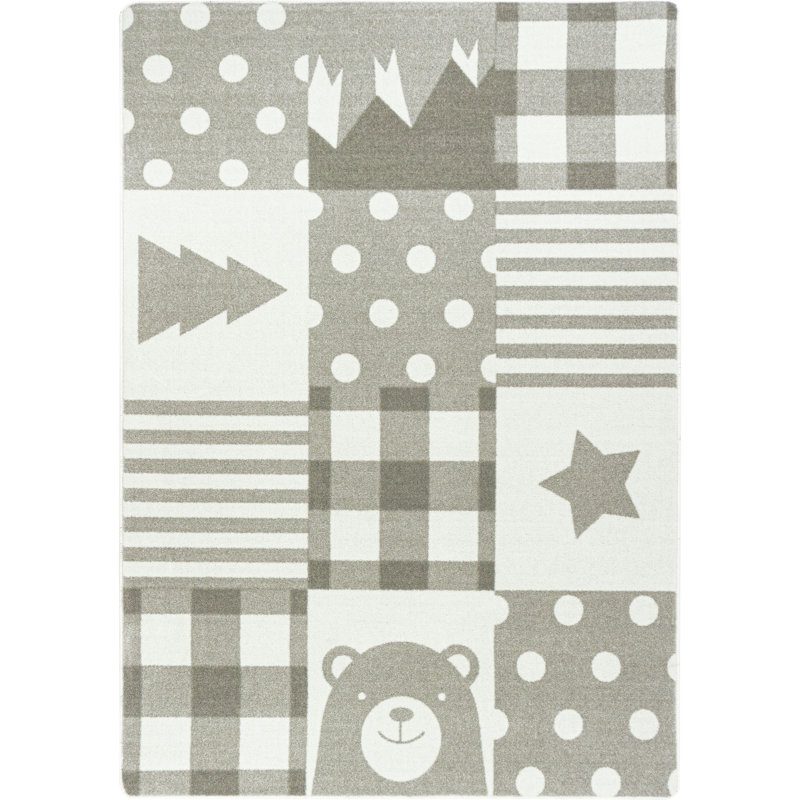 Tapis beige / blanc, Rectangle 3 pi 10 po x 5 pi 4 po