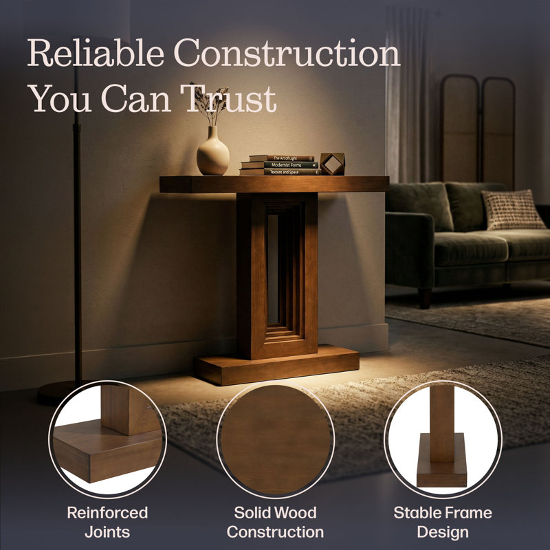 Pismo 36-Inch Solid Wood Console Table, Brown, Brown