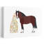 Woman And Horse Bond Minimalist Horse Flower Nature Wall Art Print 1 Piece Wrapped Canvas Wall Art-2111926174