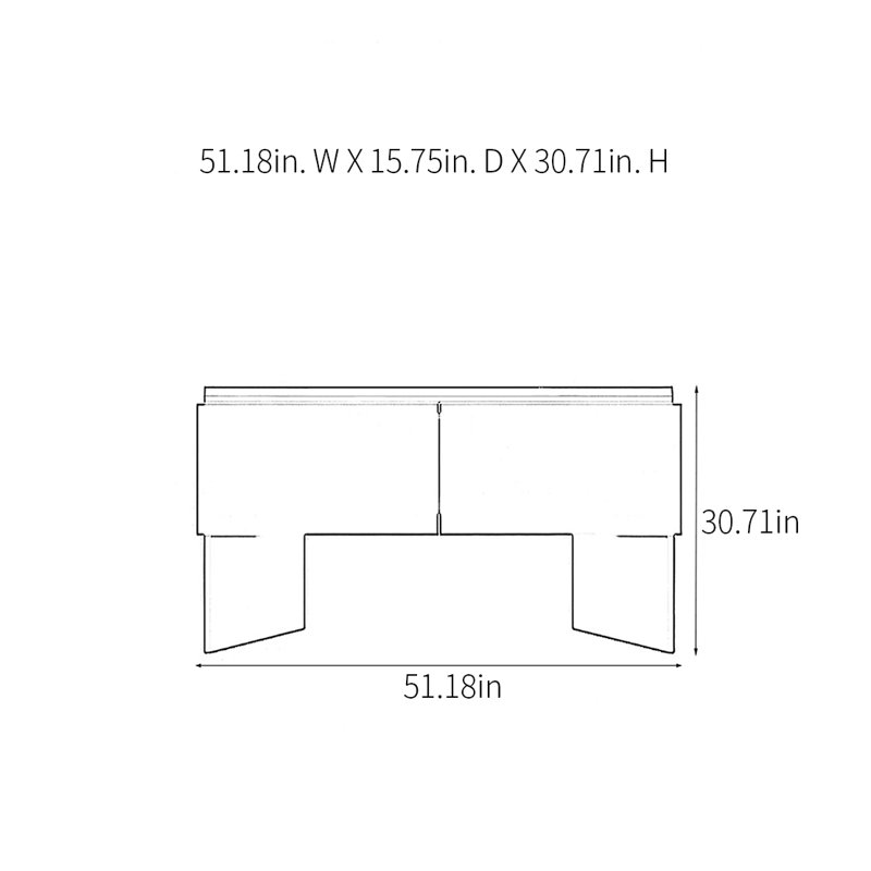 Console Modern Minimalist Art, Bleu, H 30,71 po x l 51,18 po x P 15,75 po