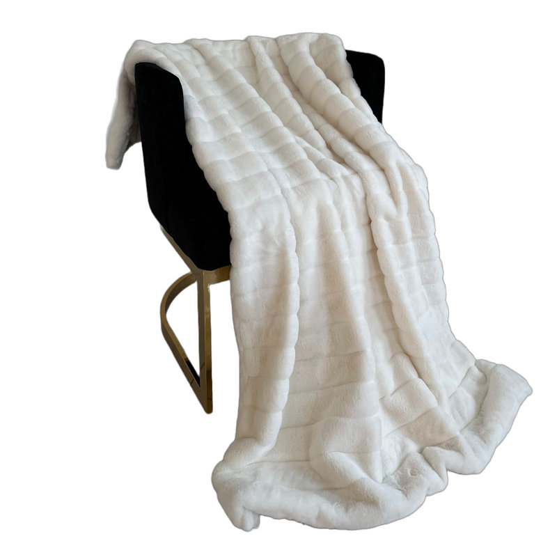 Soft Snow Knitted Throw Blanket, 102" W x 116" L