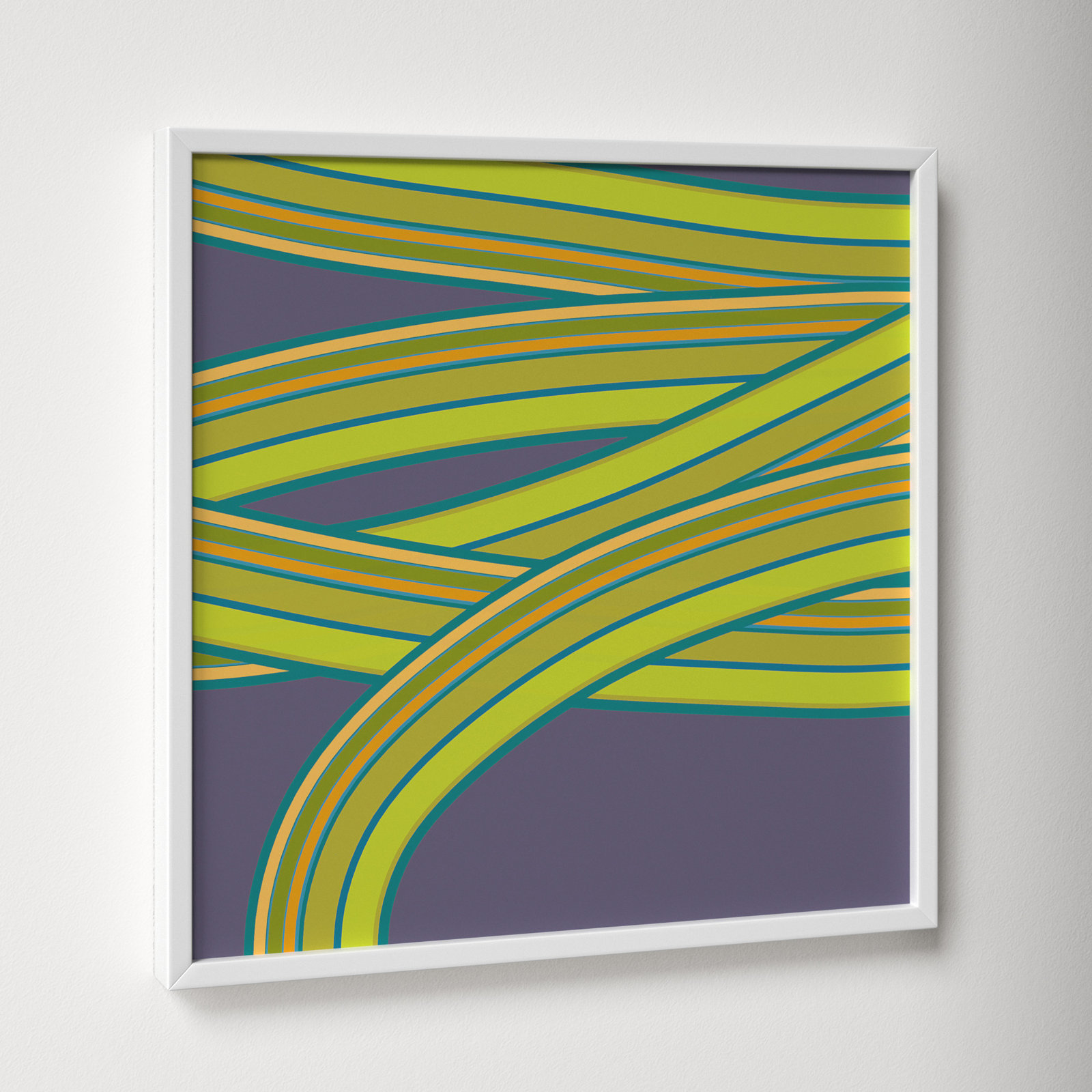 Twist Series I "Hemp Twist" Print, White, 16" H x 16" W x 1.25" D