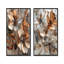 Cuivre métallique et chrome fleurs abstraites I - Collection de 2 toiles abstraites sur toile-558544336-558544349