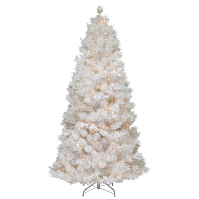 7.5 ft. Wispy Willow Grande White Slim Tree with Clear Lights