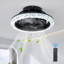 50cm Dimmable Crystal Caged Flush Mount Ceiling Fan with LED Lights and Remote Control