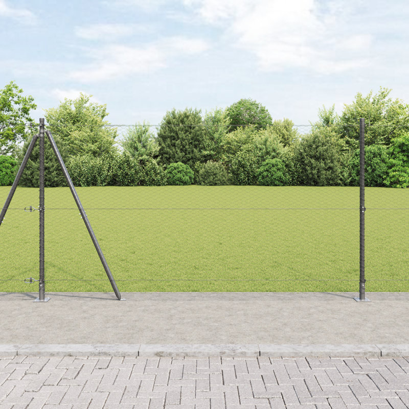 Hexagon Fence Grey Steel, 120cm H x 5000cm W
