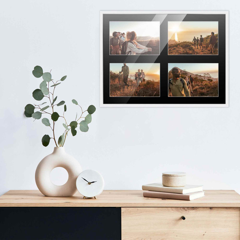 Cadre en bois, 4 po x 6 po, 10 po x 14 po, Blanc / noir
