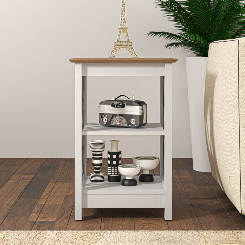 Nova 39.5cm W Manufactured Wood Bedside Table, White