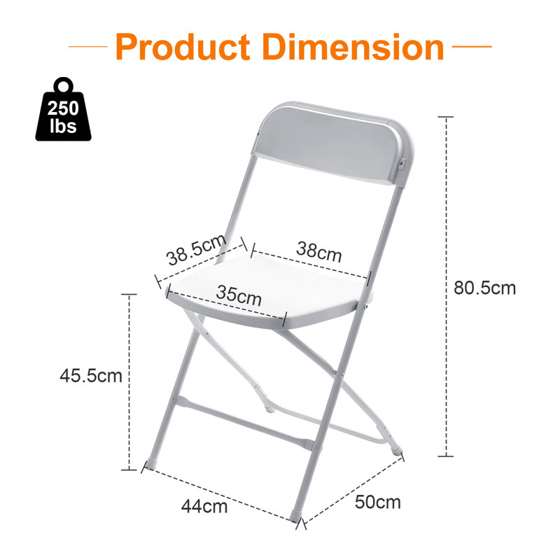 Stackable Folding Chair Folding Chair Set, White
