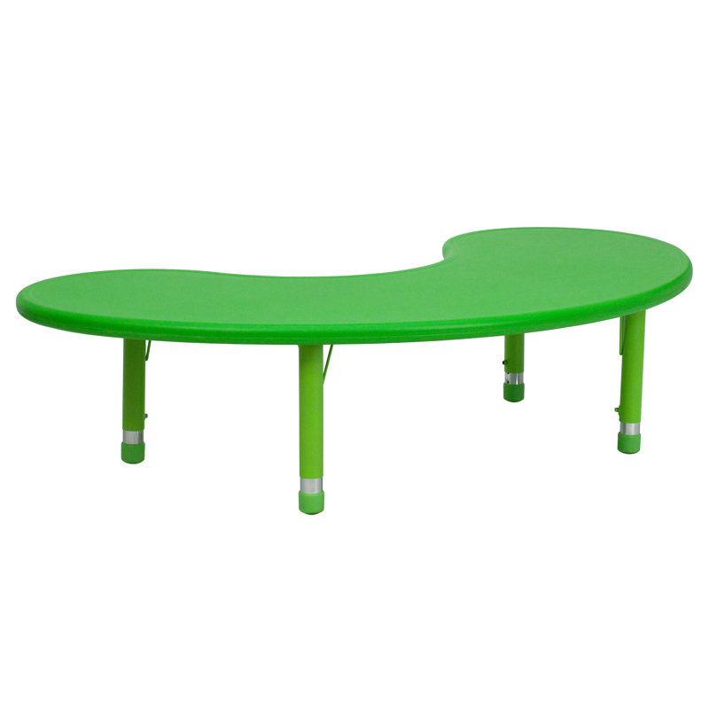 Table d'activité demi-lune en plastique pour enfants, Vert