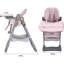 Chaise haute réglable pour 6 mois à années, avec structure en acier renforcé, base en pointe, plateau double couche amovible, 5 réglages de hauteur et conception ergonomique-890026238