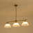 Modern 3-Light Domed Glass Dining Linear Pendant