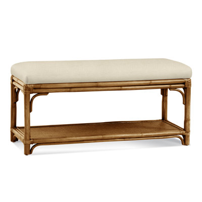 Summer Retreat Wicker Shelf Storage Bench
