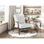 Chaise d'appoint en bois massif de couleur beige, 100% tissu moderne, base beige, assise de 20 po de profondeur