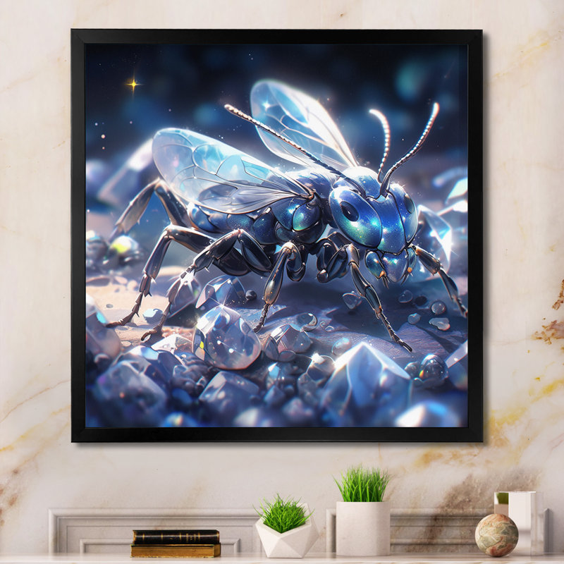 Petite fourmi II sur toile, Cadre photo noir, H 36 po x l 36 po x P 1,5 po