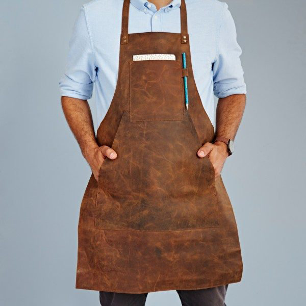Solid Colour Leather Grilling, Brown