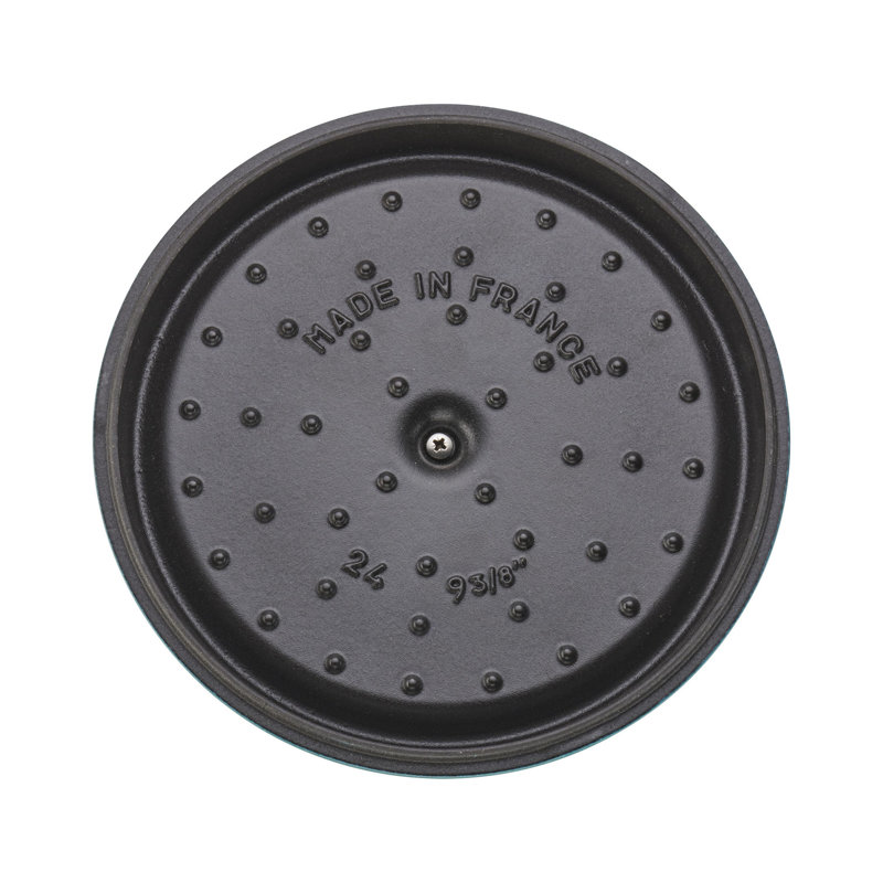 La Cocotte Cast Iron Round Cocotte, Turquoise, 4 quarts