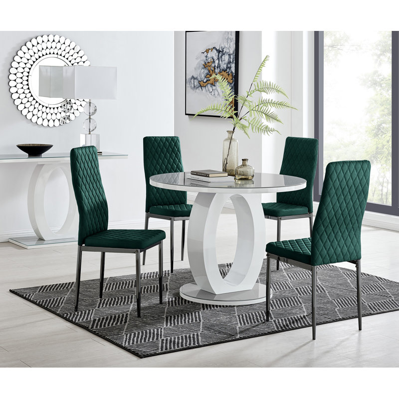 Bekircan 4 - Person Dining Set, Green
