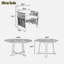 Ensemble de table de salle à manger 5 pièces pour patio inclus 1 table basse extensible, 4 fauteuils en rotin avec coussins et structure en fer