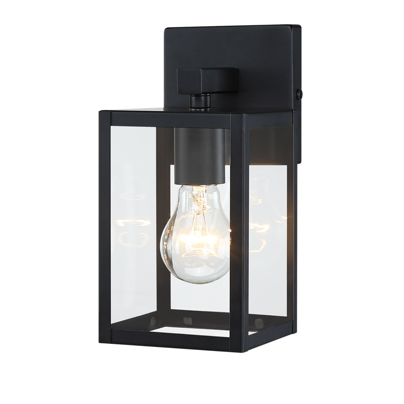 Applique murale d'extérieur 1 lumière, Noir mat, H 9,5 po x l 4,6 po x P 5,5 po