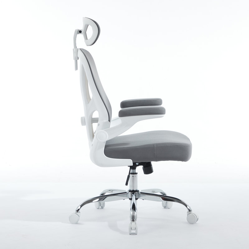  Chaise de bureau ergonomique avec soutien lombaire, appui-tête, fonction berçante, accoudoirs FLIP-up
