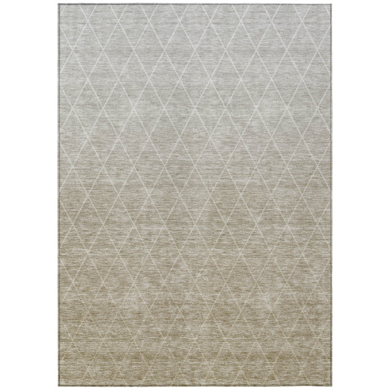 Soleya Brown Washable Indoor-Outdoor Rug - , 2'6" x 3'10"