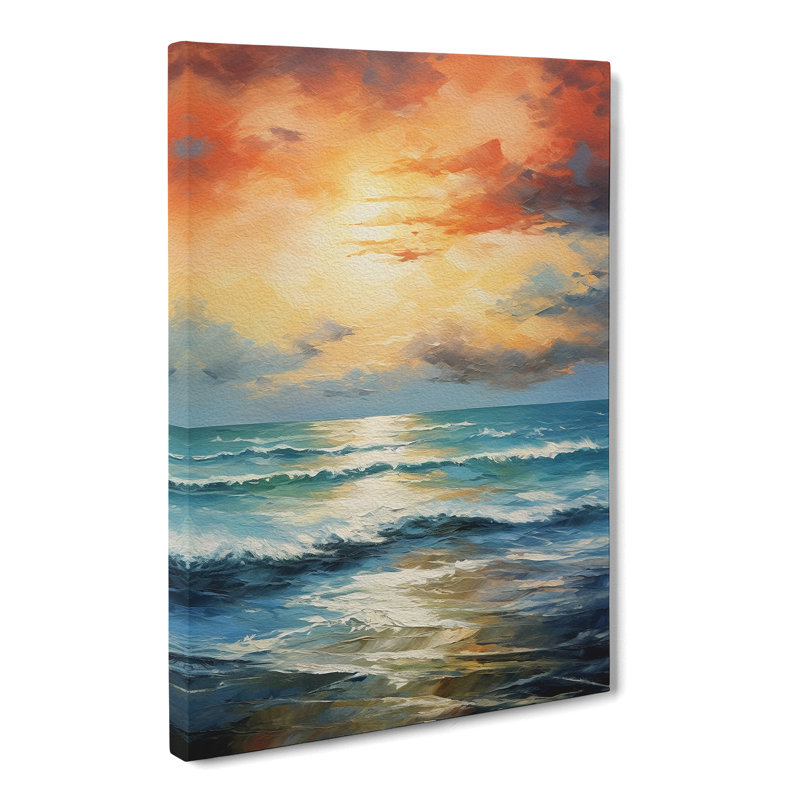 Seascape Tachisme Art No.2 - Wrapped Canvas, 76cm H x 50cm W x 3cm D