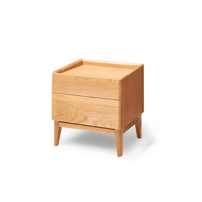 Solid Wood Nightstand Russian White Oak Bedside Table Modern Design Functional Storage