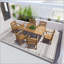 Chaise de patio pour salle à manger avec texture imitation grain de bois (ensemble de 2)-130116645