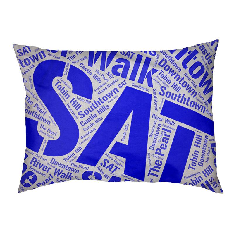 Coussin de chien « districts », Grand (l 40 po x P 30 po x H 14 po), Bleu, San Antonio