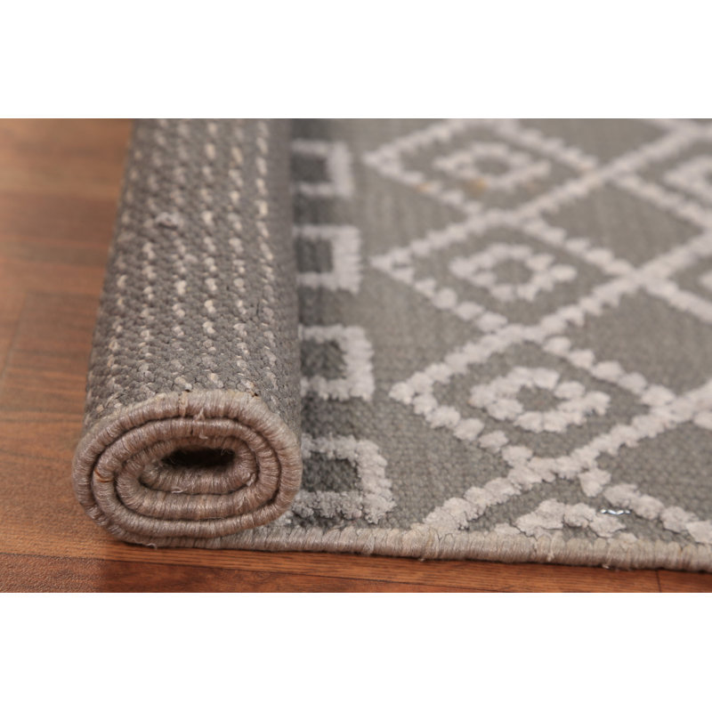 Tapis décoratif géométrique en laine à motif oriental marocain 2x3