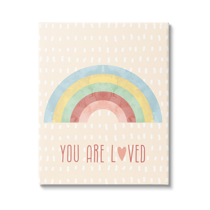 «Loved Rainbow On Yellow on Canvas» par Lil 'Rue, reproduction, H 48 po x l 36 po x P 1,5 po