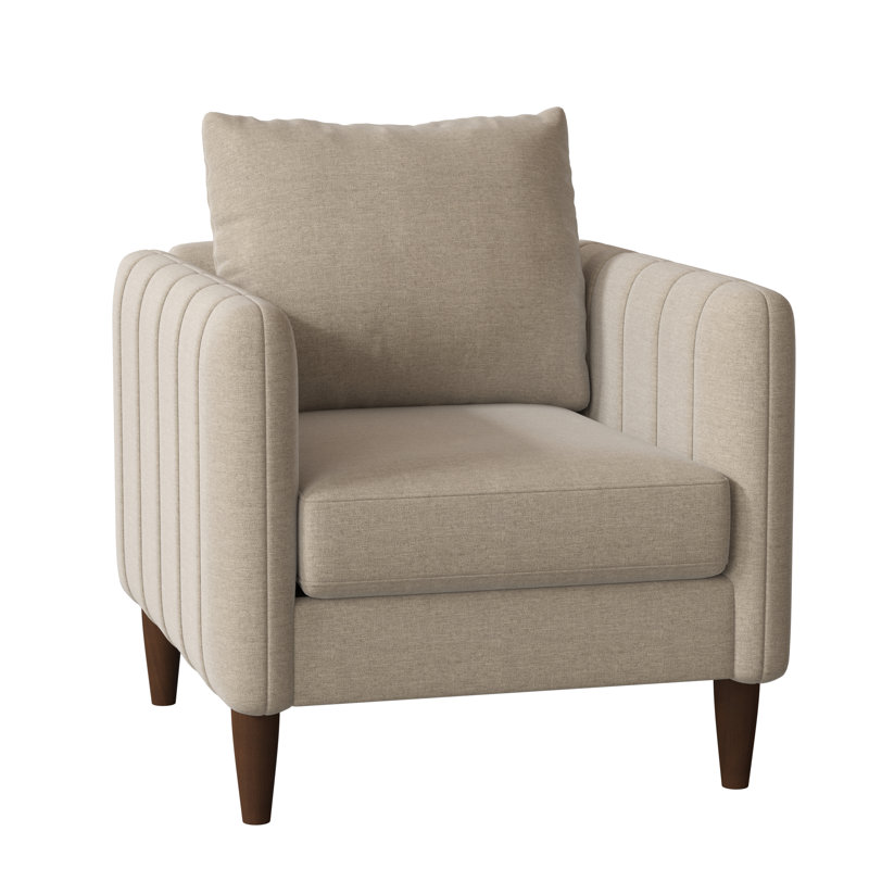 Kaveen Upholstered Armchair, Walnut, Jango Sandstone