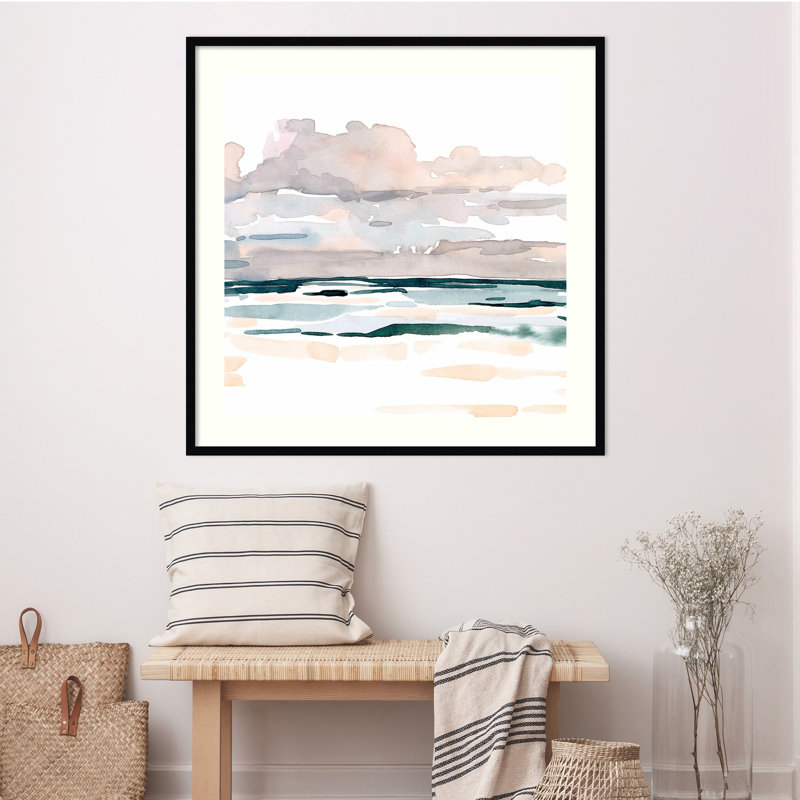 Soft Coastal Abstract I by Emma Scarvey, Black Framed Paper, 33" H x 33" W