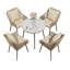 Ensemble repas en rotin de qualité supérieure avec trou pour parasol et coussins-915113339-915113336