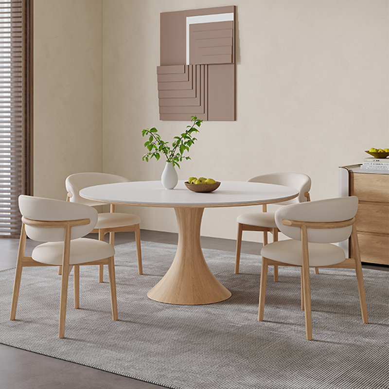 Nordic style solid wood round table, 29.52"H x 47.24"L x 47.24"W