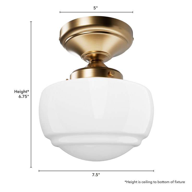 Hunter Saddle Creek 1 Light Mini Flush Mount Ceiling Light Fixture, Cased White, Alturas Gold