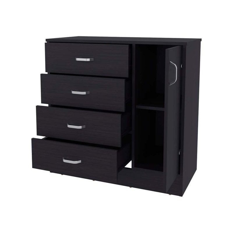 Commode 4 tiroirs avec armoire latérale Wenge