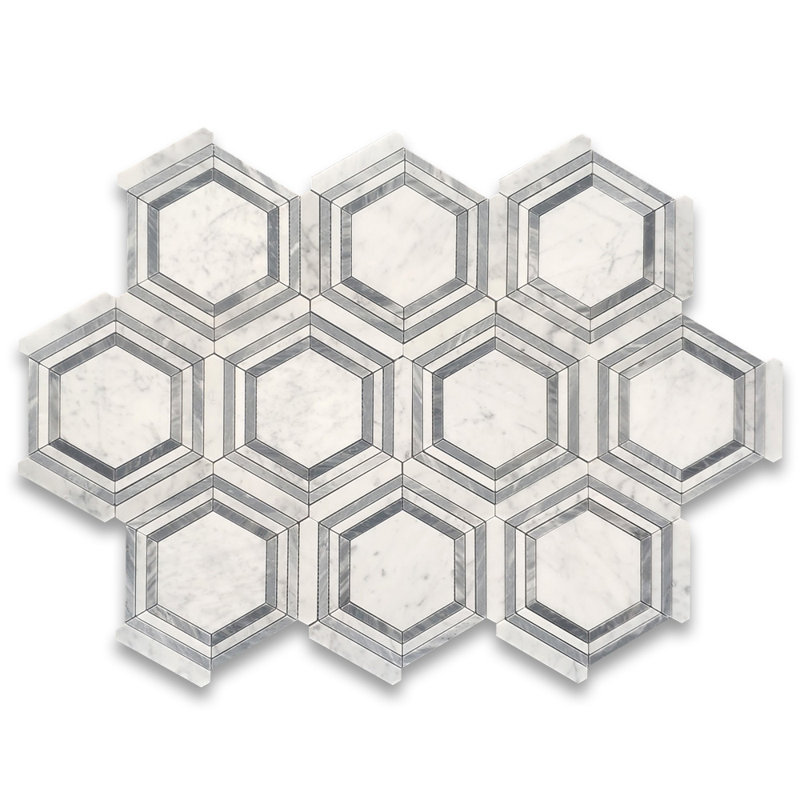 9" x 8" Marble Honeycomb Mosaic Wall & Floor Tile