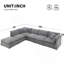 Canapé modulaire à combinaison libre avec repose-pieds mobile et coussins en mousse pour une assise spacieuse et confortable-129580726