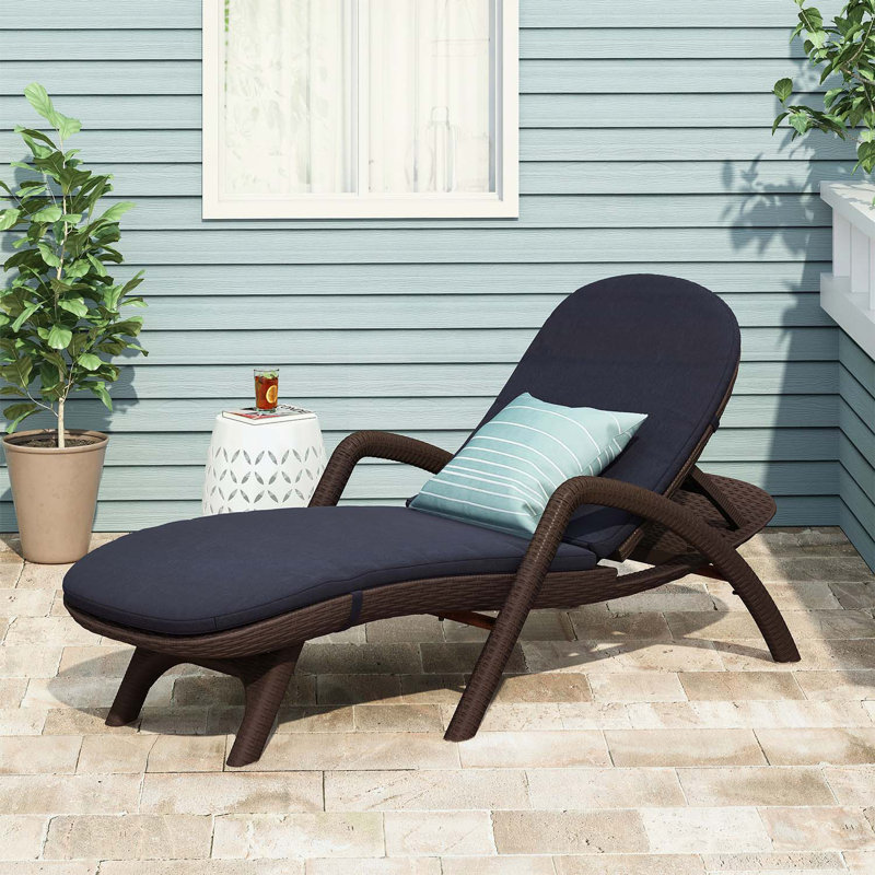 Comfortable Reclining Chaise with Exquisite Design and Unrivaled Relaxation, Dark Blue